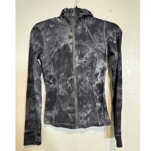 Lululemon Hooded Define Jacket in a Diamond Dye Pitch Grey 4, athleisure